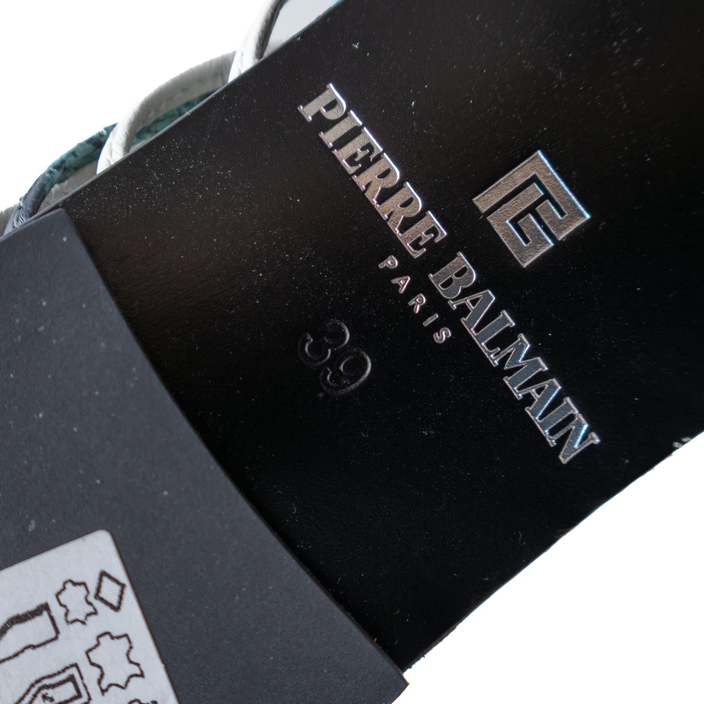 Pierre Balmain Paris Python Print Strappy Lace-Up Flat Sandals – Size EU 39 / US 9