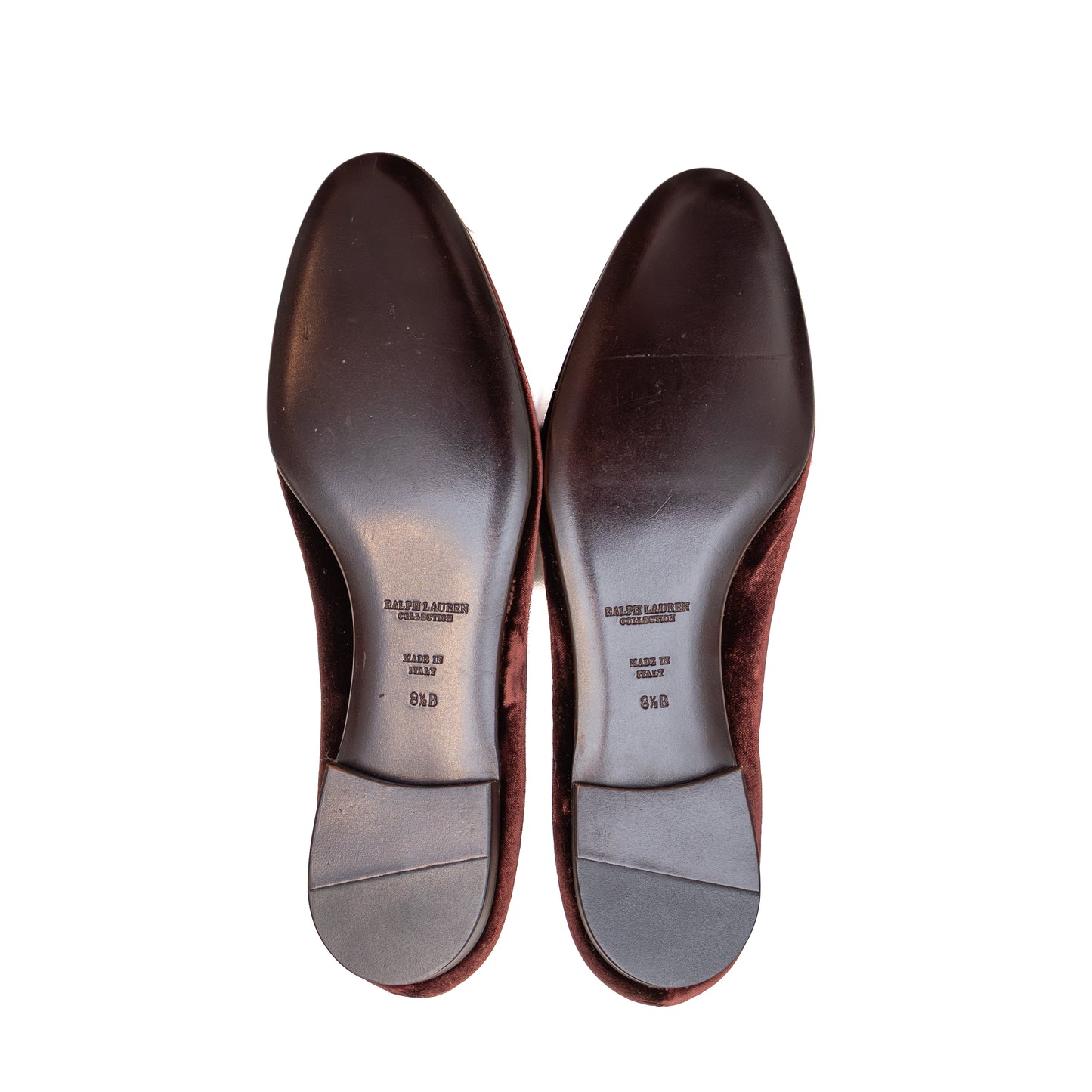 Ralph Lauren Purple Label Women’s Velvet Loafers | Burgundy | Made in Italy | Size US 8.5D 