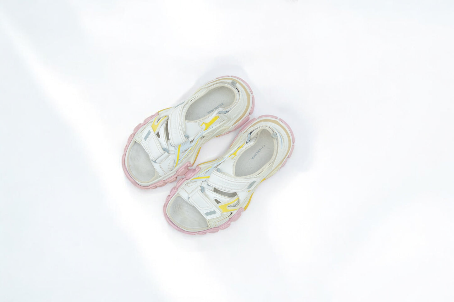 Balenciaga White & Pink Track Sport Sandals US 10/ EU 40