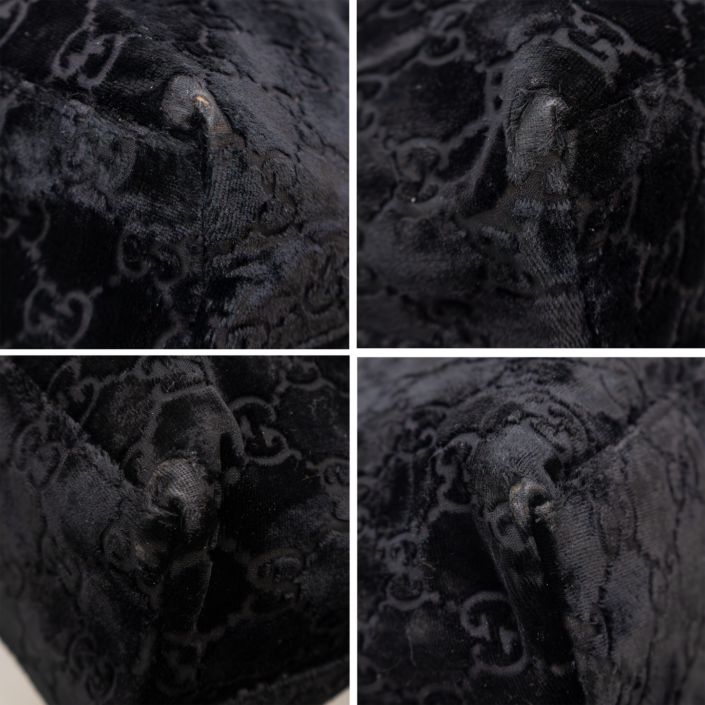 Rare 1997 Gucci by Tom Ford Runway Velvet Shoulder Bag – Chrome Handle – Monogram Guccissima