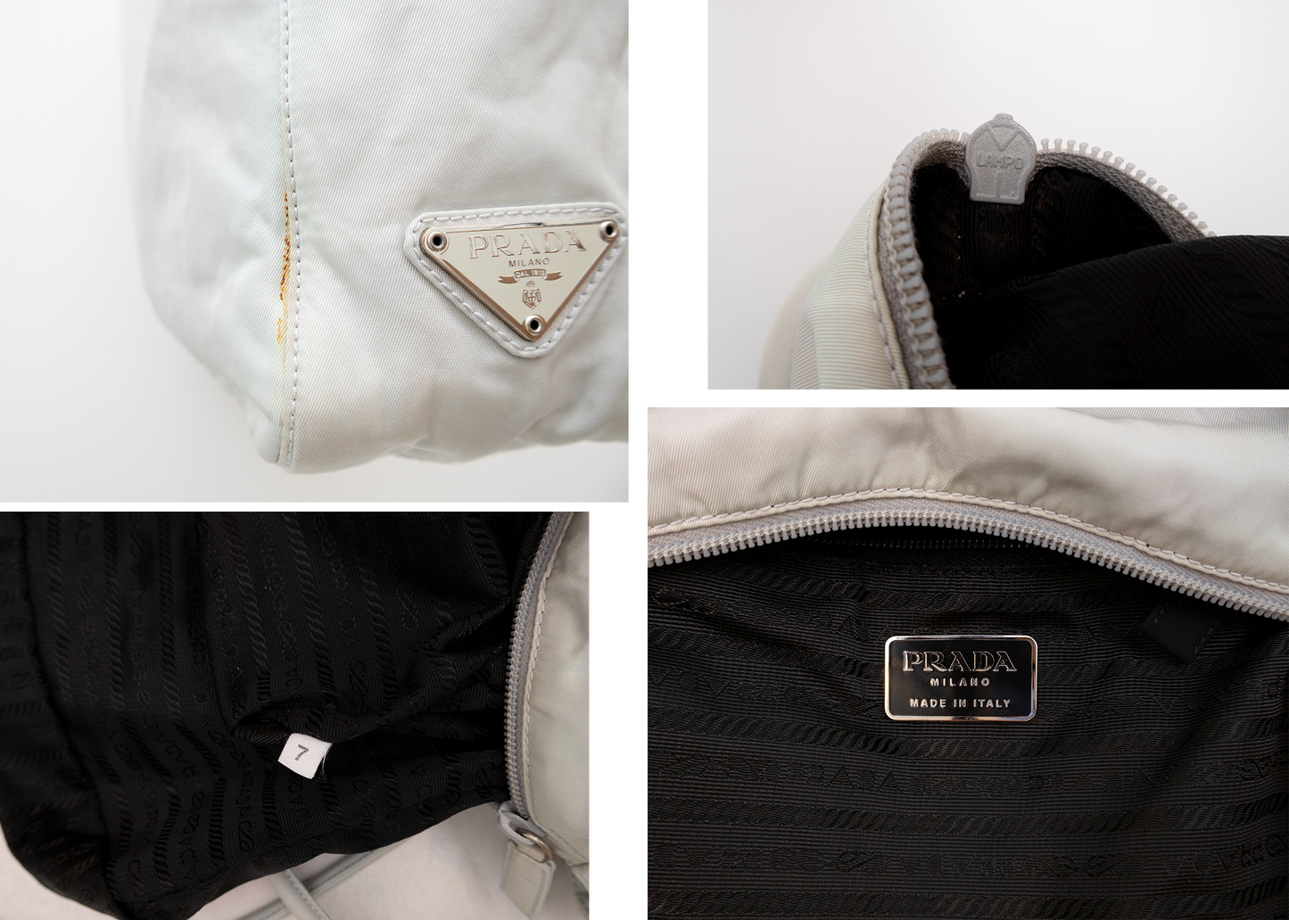 Prada White Nylon Shoulder Tote Bag – Made in Italy
