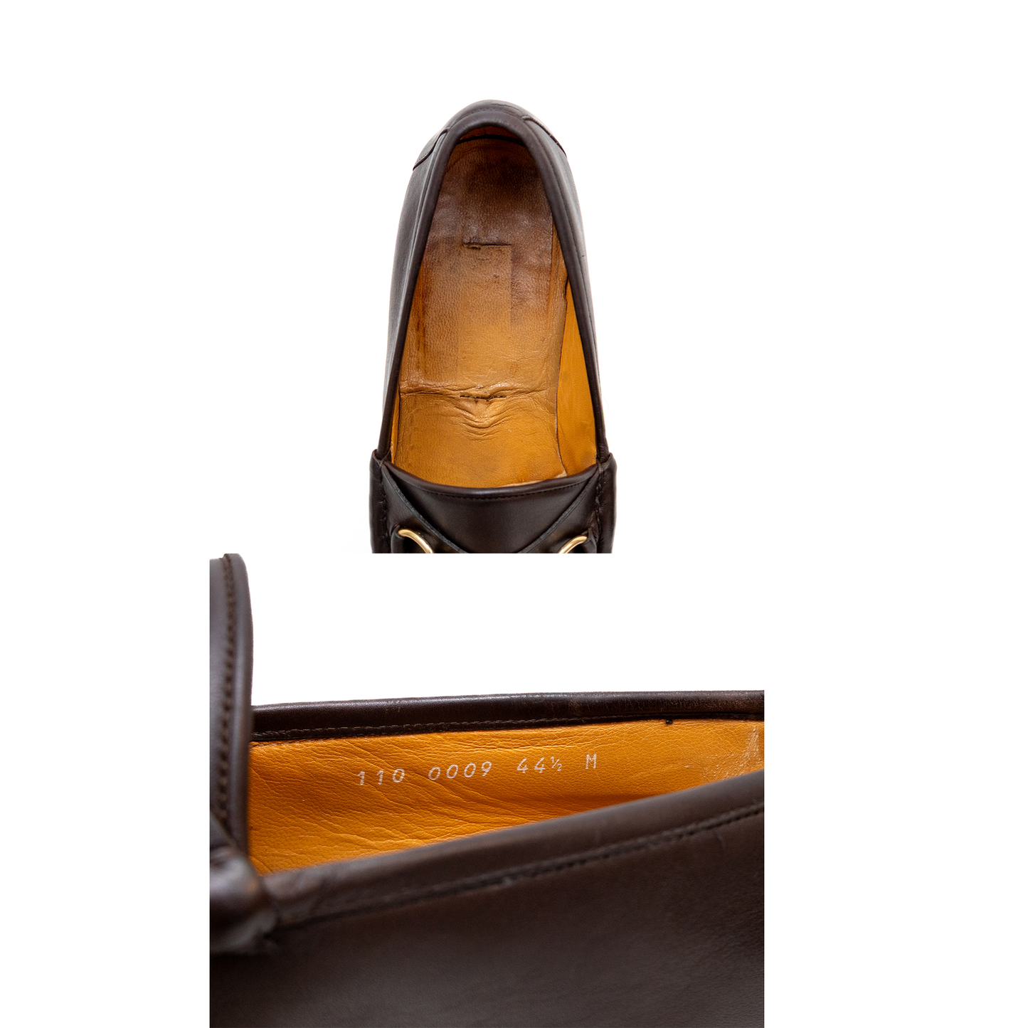 Vintage Gucci Men's Dark Brown Leather Horsebit Loafers 44.5 (EU) 11 (US)