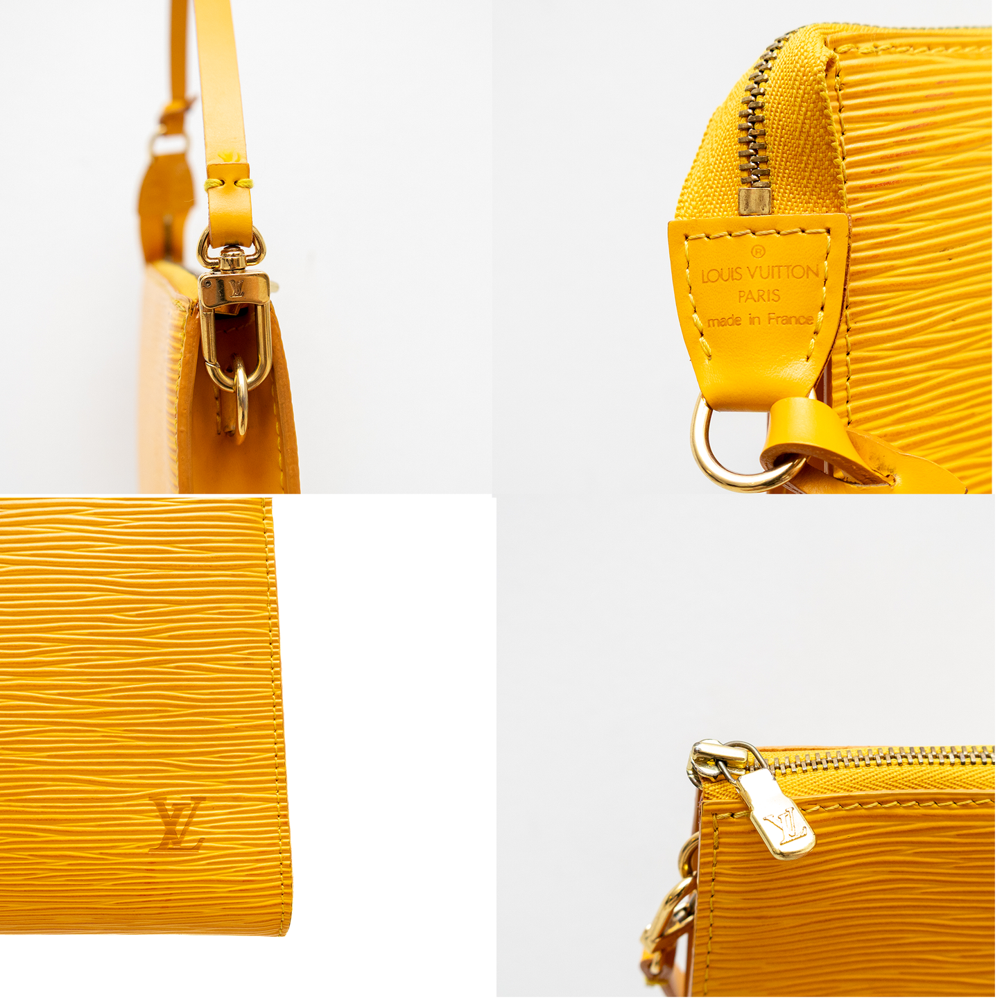 Louis Vuitton Yellow Epi Leather Pochette Accessoires Shoulder Bag – Made in France – AR0022