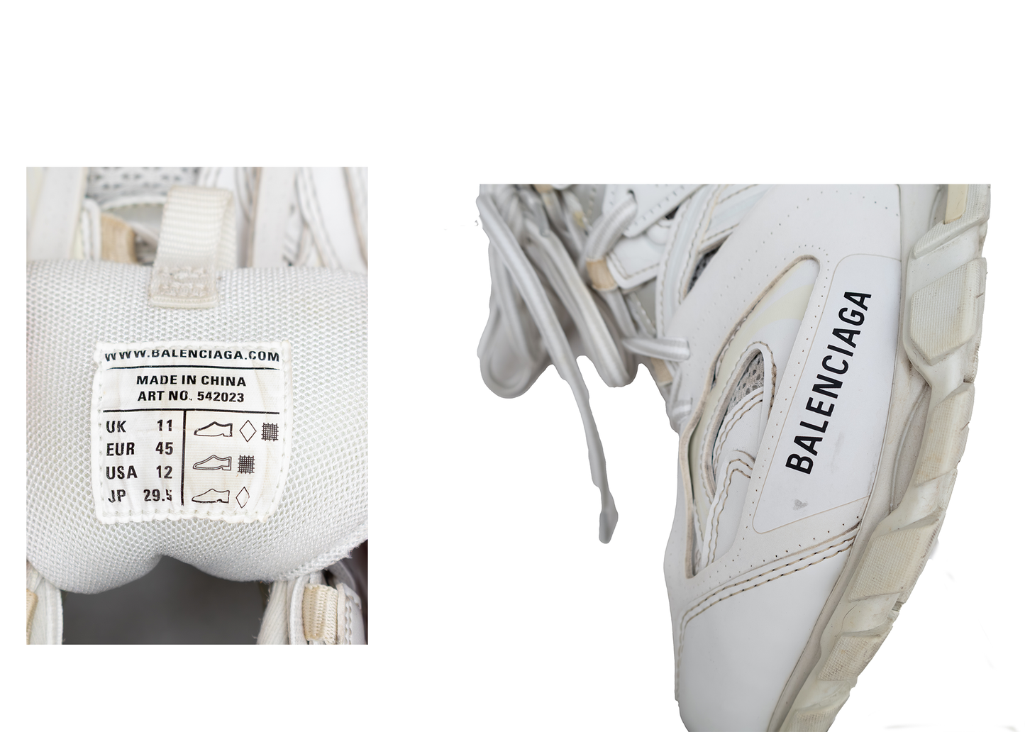 Balenciaga Track Sneakers White EU 45 / US 12 with Box & Dust Bag