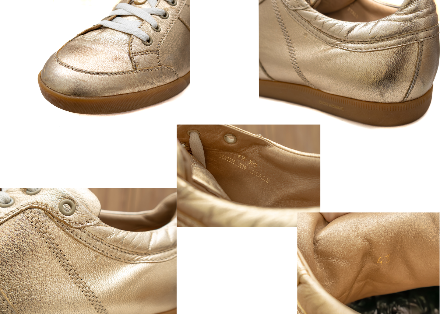 RARE VTG Dior B16 by Hedi Slimane collector Gold Sneaker Size US 19