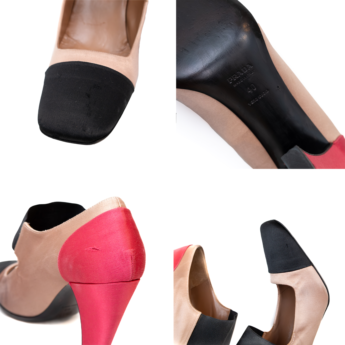 Prada F/W 2007 Three-Tone Satin Mary Jane Heels – Size IT 40 / US 10