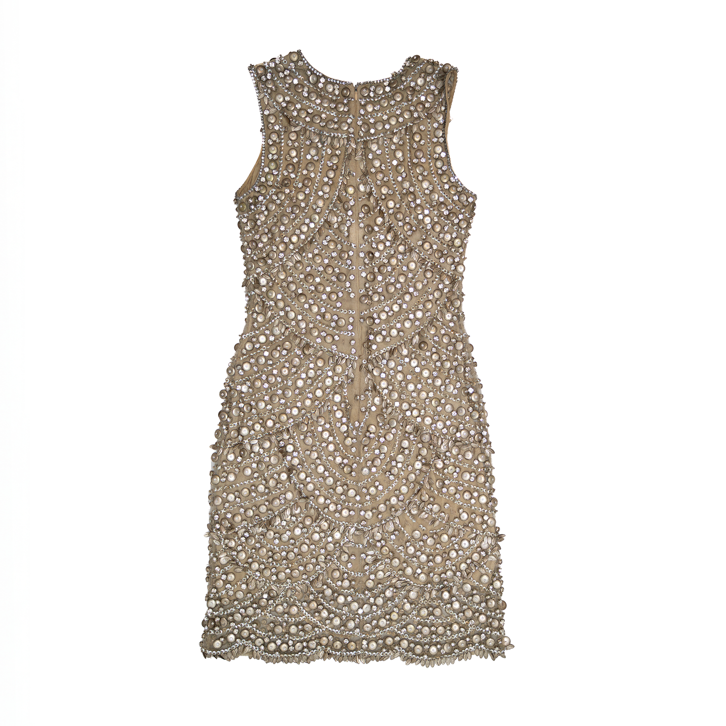 Vintage Naeem Khan Embellished Silk Mini Dress – Size US 8 – Made in USA