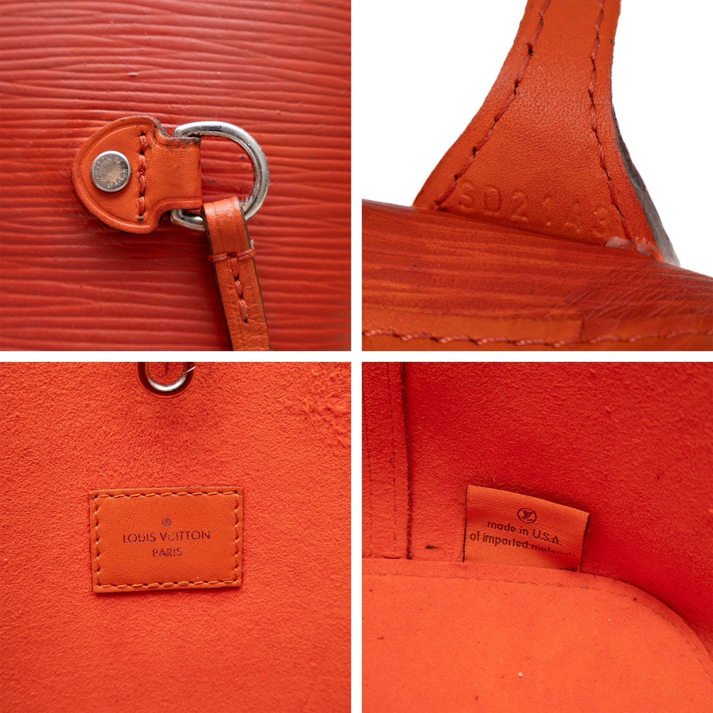 Louis Vuitton Epi Neverfull MM Tote Bag – Orange Red – USA Made – With Pouch