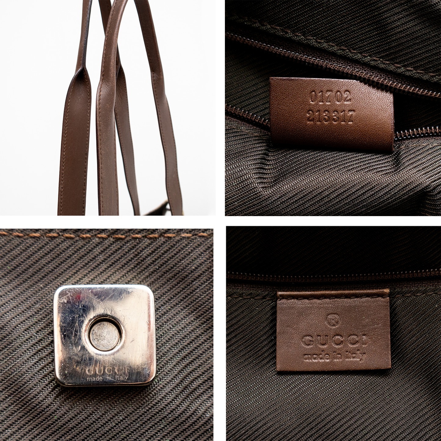 Rare Gucci GG Canvas Tote Bag Authentic Women’s Luxury Handbag with Leather Trim