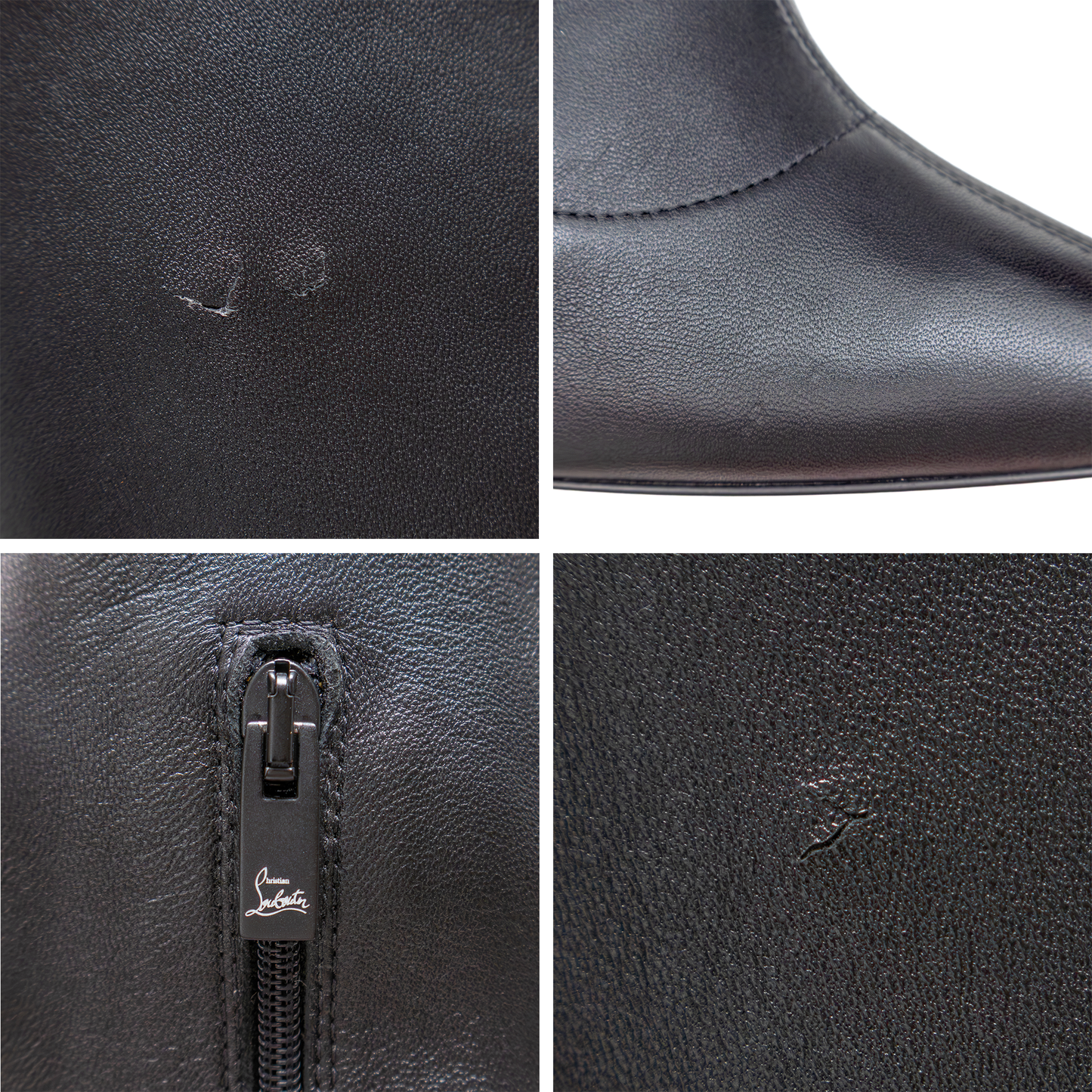 Christian Louboutin Black Leather Over-the-Knee Boots – Size EU 37 / US 7