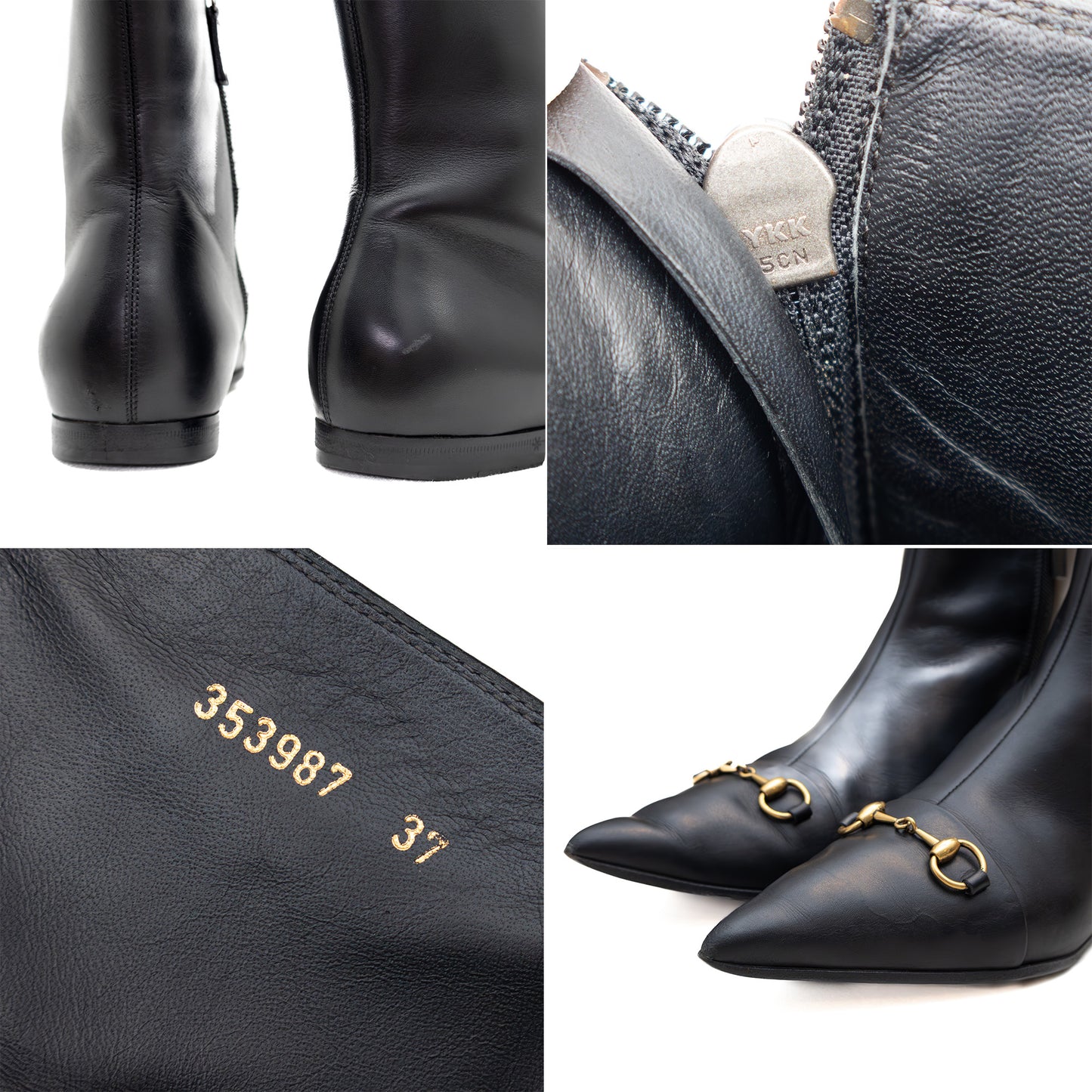 Gucci Horsebit Ankle Boots – Black Leather – Made in Italy – Size EU 37 / UK 4 / US 7