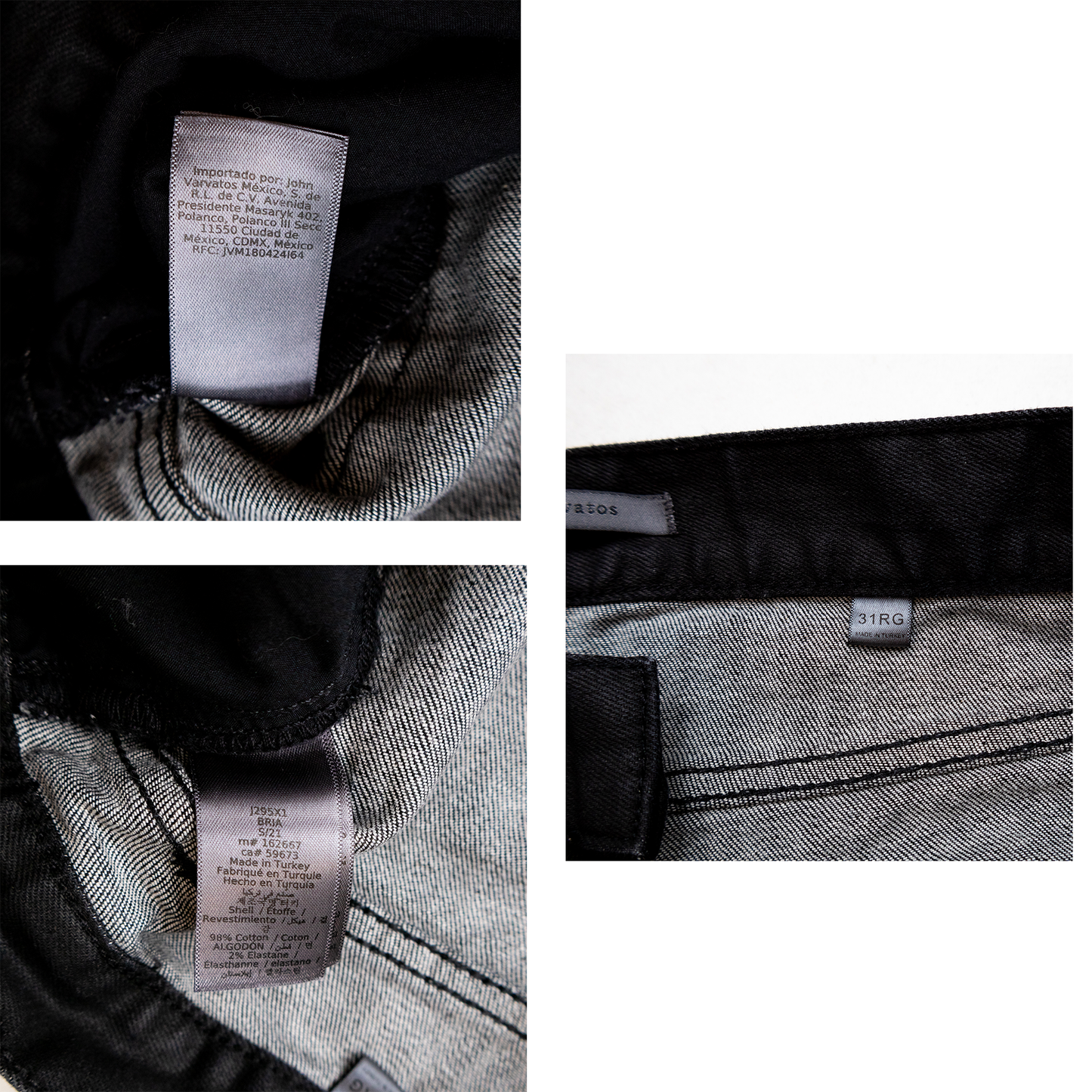 John Varvatos Woodward Jeans 31R Black Skull Rivet Button Fly Slim Fit