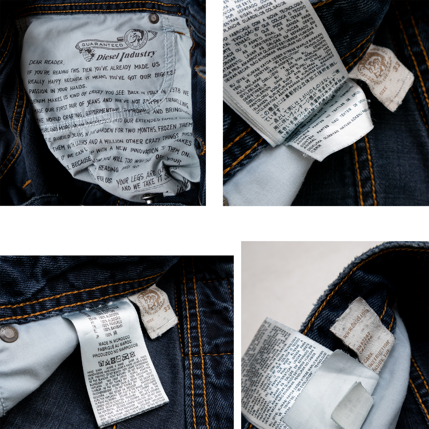 Diesel Larkee Men's Jeans Size 33 – Regular Straight Fit – Dark Blue