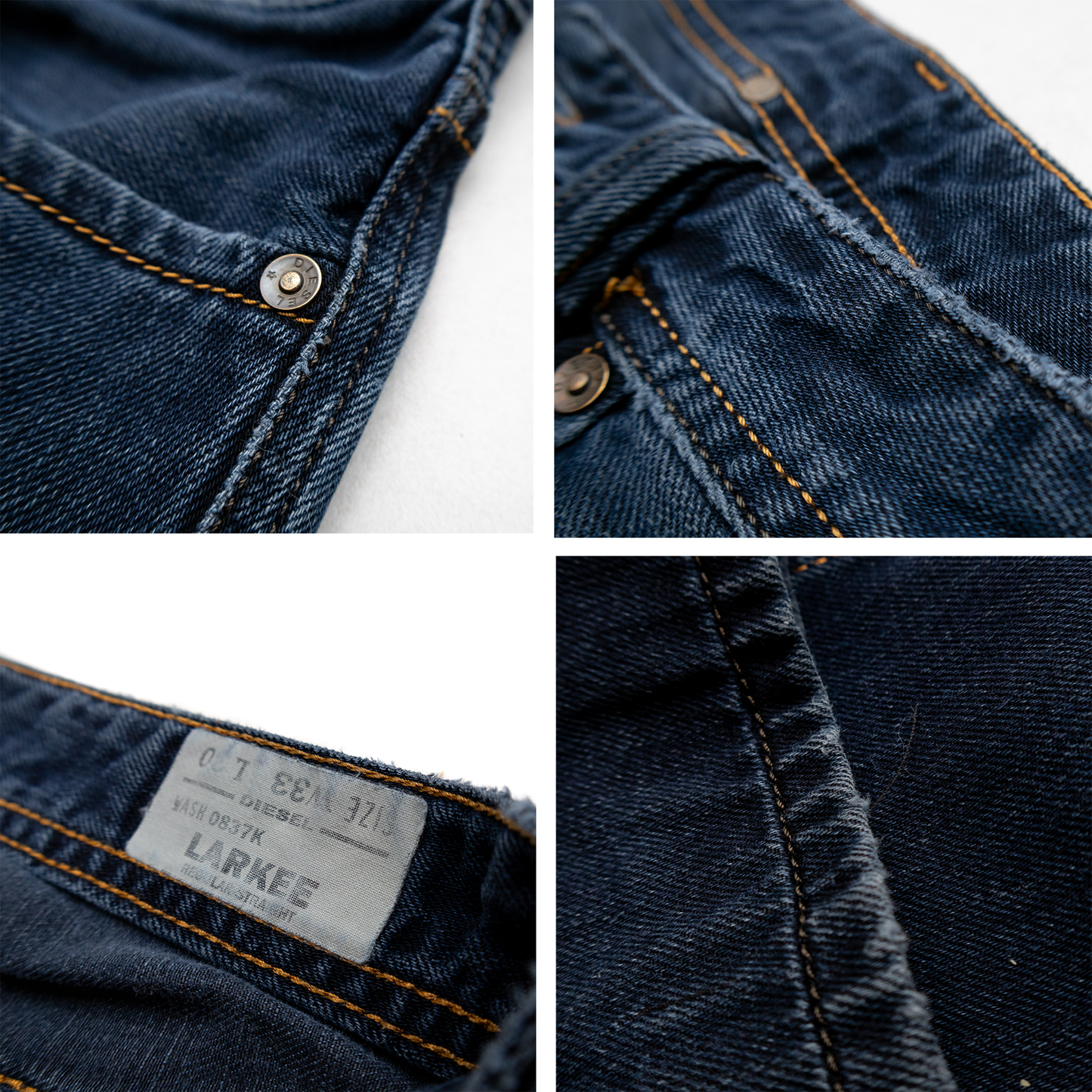 Diesel Larkee Men's Jeans Size 33 – Regular Straight Fit – Dark Blue