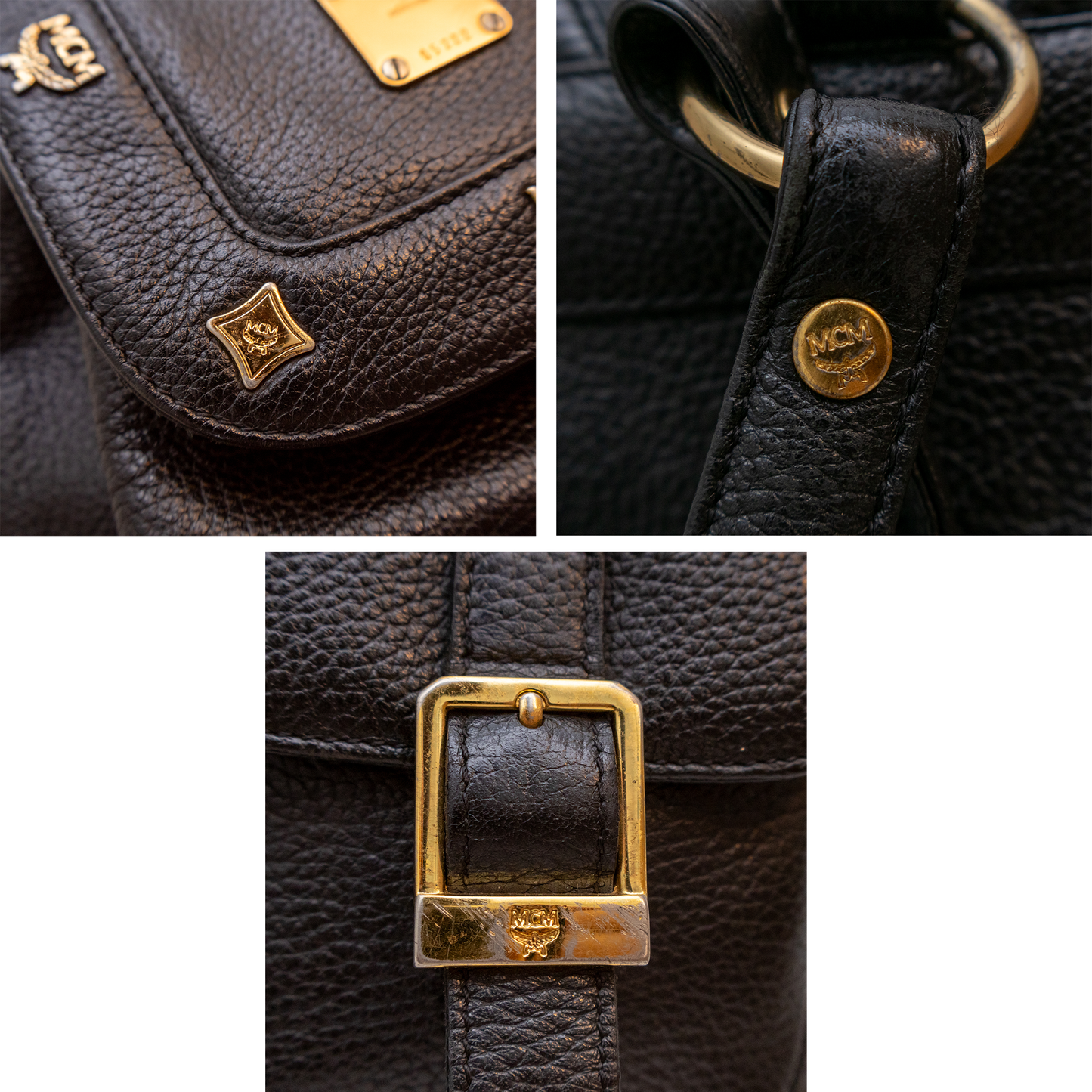 Vintage MCM Black Leather Backpack Germany – Medium Size