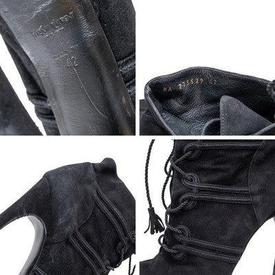 Yves Saint Laurent Palais Passementerie Platform Boots Black Suede EU 42 YSL