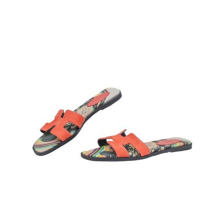 Hermes Oran Brides de Gala Suede H Sandals Rouge Coral EU 38.5 Limited Edition