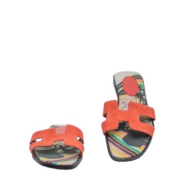 Hermes Oran Brides de Gala Suede H Sandals Rouge Coral EU 38.5 Limited Edition