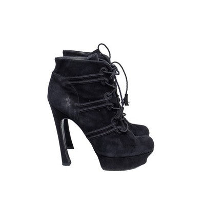 Yves Saint Laurent Palais Passementerie Platform Boots Black Suede EU 42 YSL