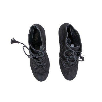 Yves Saint Laurent Palais Passementerie Platform Boots Black Suede EU 42 YSL