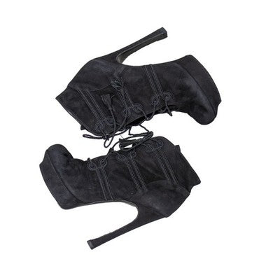 Yves Saint Laurent Palais Passementerie Platform Boots Black Suede EU 42 YSL