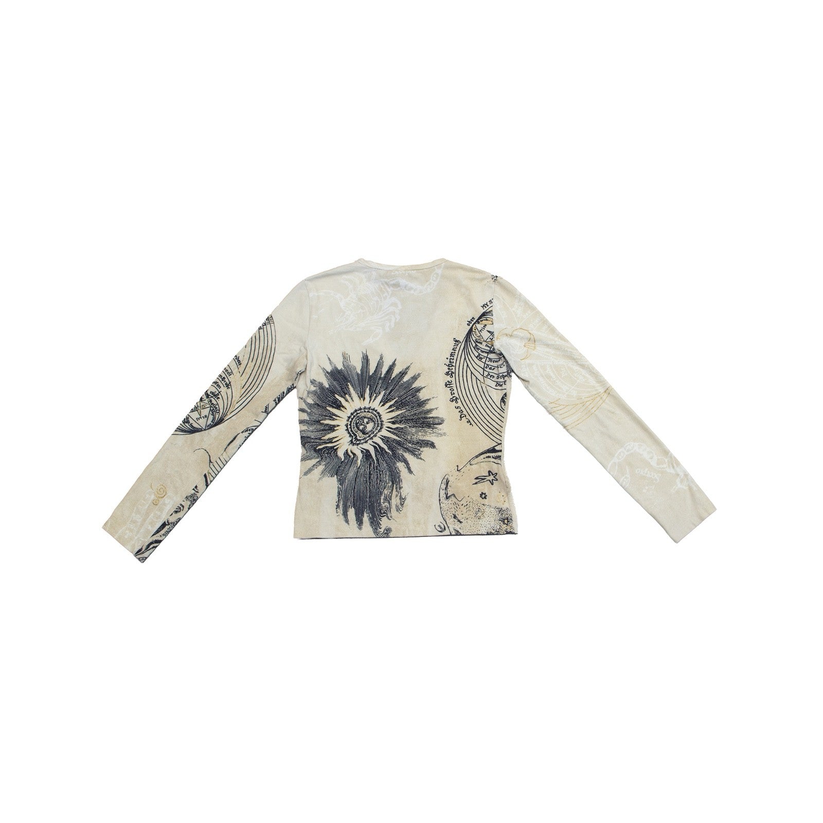 Just Cavalli Women’s Graphic Long Sleeve V-Neck Stretch Top Size IT 44 / US 8