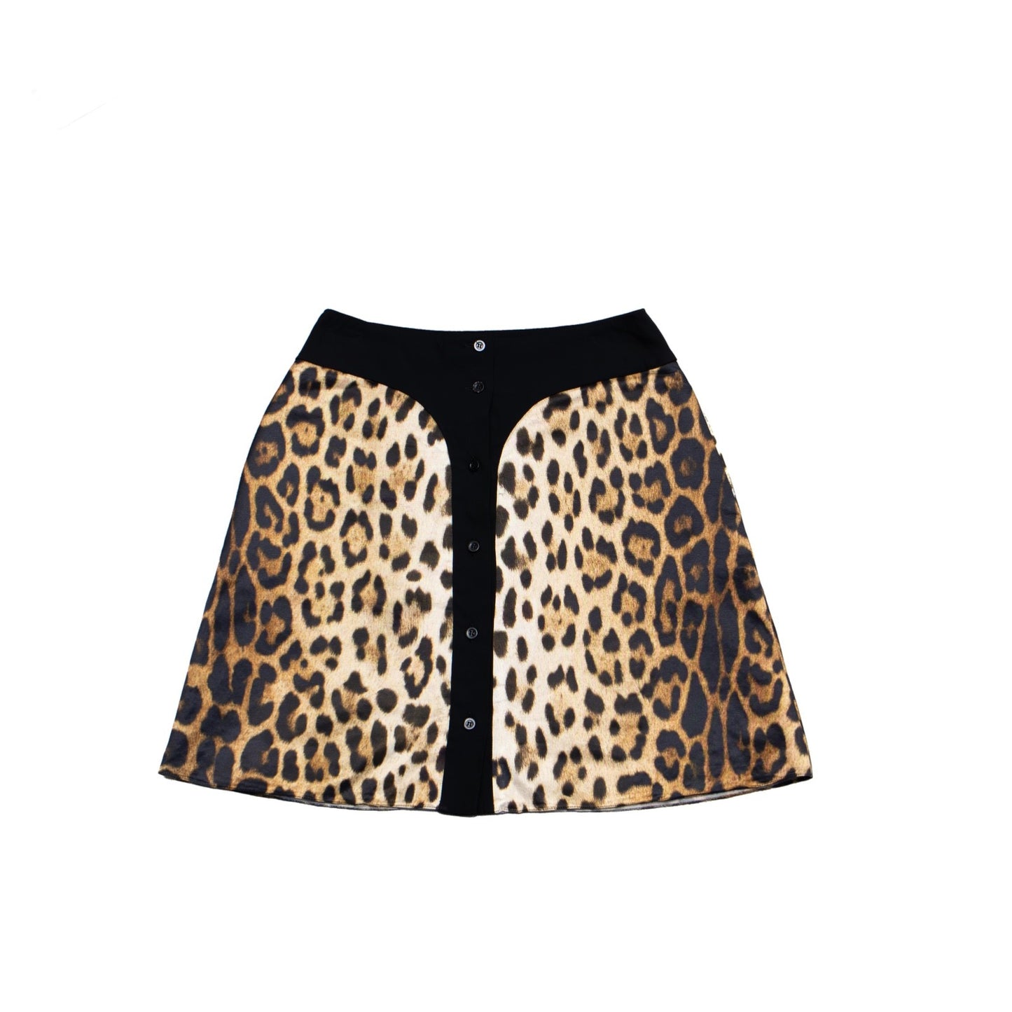 Moschino Couture Leopard Print A-Line Mini Skirt IT 38 US 4 UK 6 Button Front