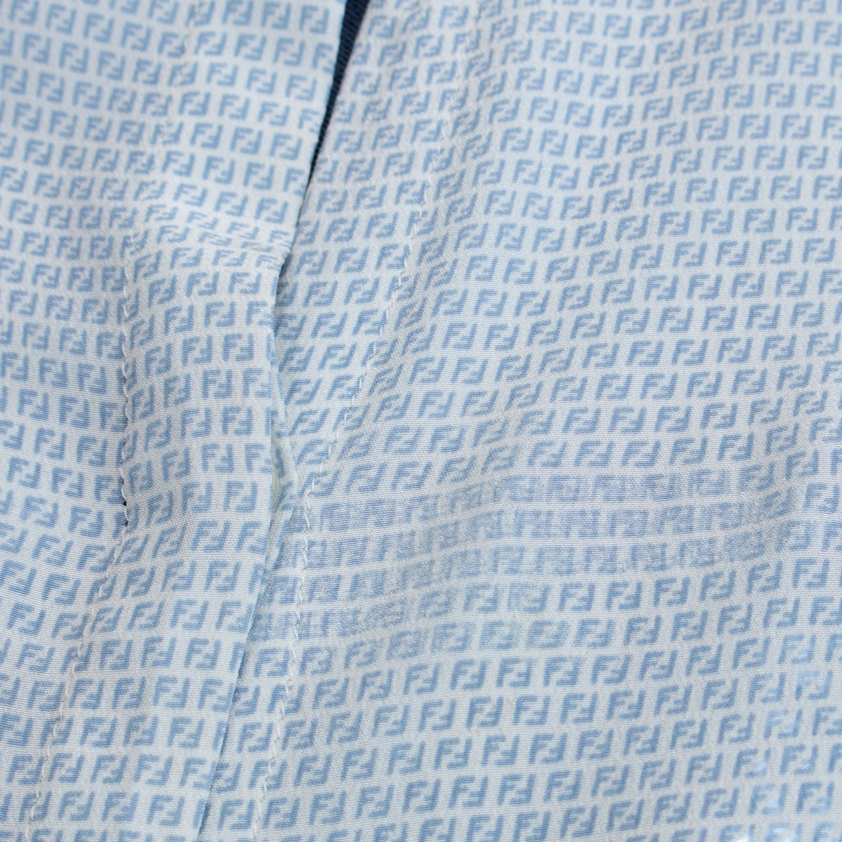 Fendi Blue FF Logo Silk Cotton Cardigan Sweater Petite Women’s XXS XS