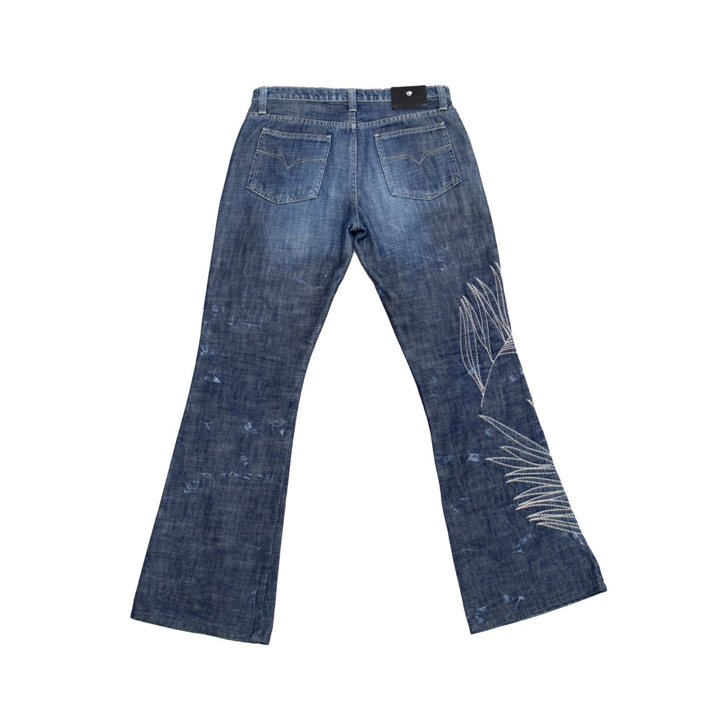 Versace Jeans Couture Flare Embroidered Jeans Blue Italy Women’s IT 40 US 4