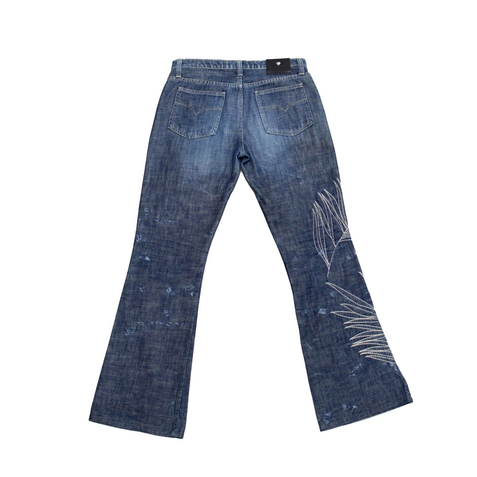 Versace Jeans Couture Flare Embroidered Jeans Blue Italy Women’s IT 40 US 4