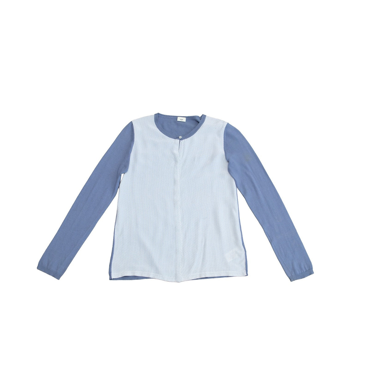 Fendi Blue FF Logo Silk Cotton Cardigan Sweater Petite Women’s XXS XS