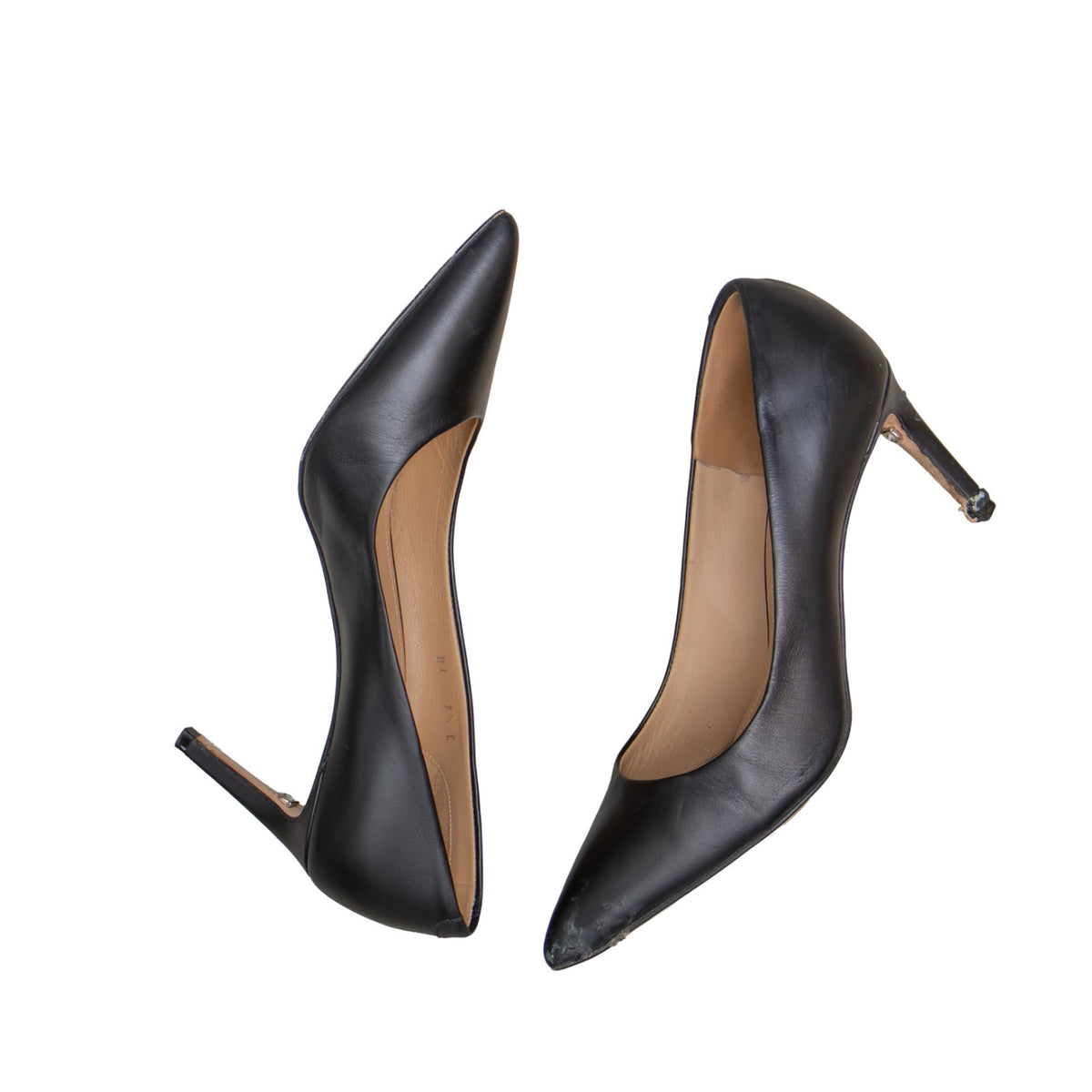 Salvatore Ferragamo Black Leather Pointed Toe Pumps US 7.5 Italy Parts Repair