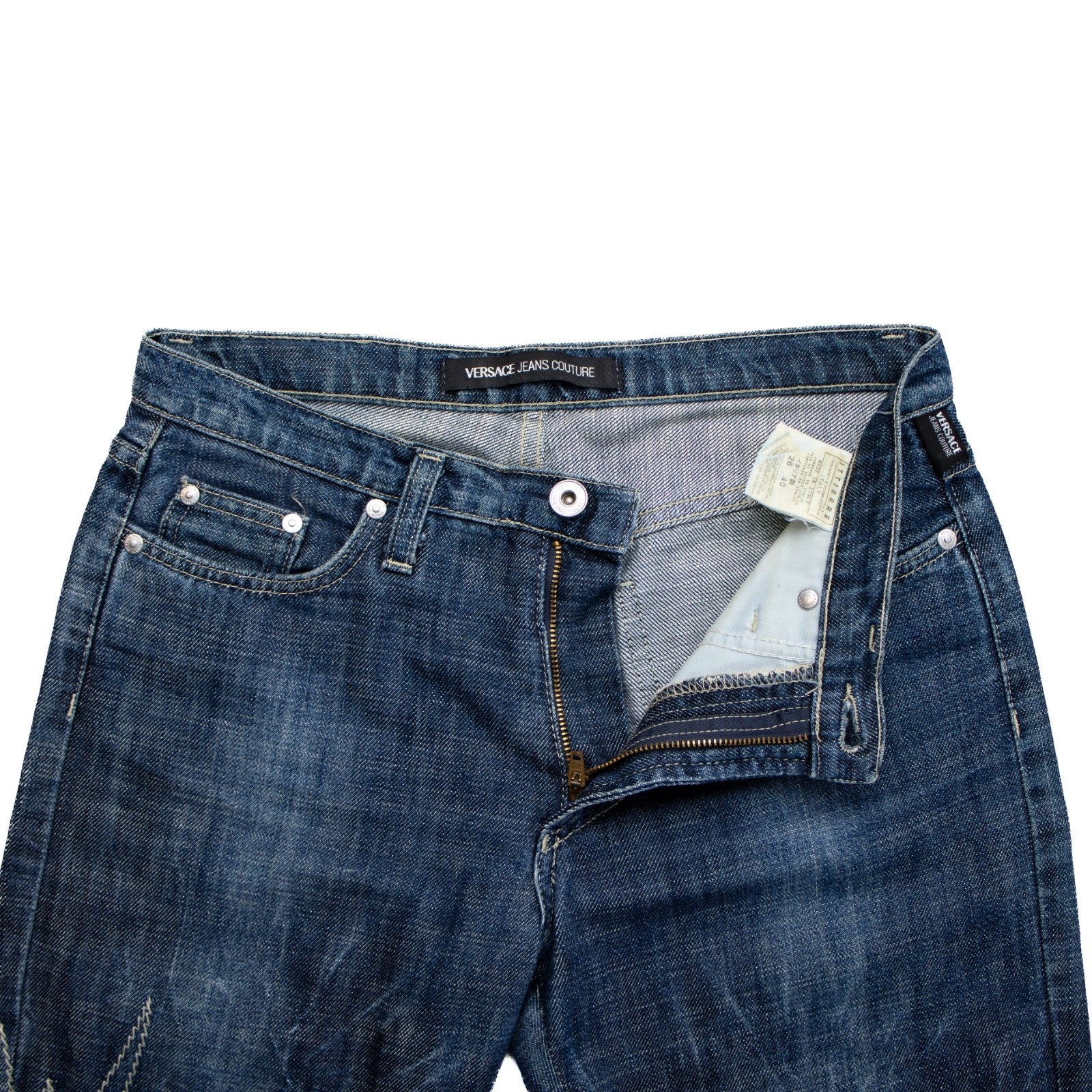 Versace Jeans Couture Flare Embroidered Jeans Blue Italy Women’s IT 40 US 4