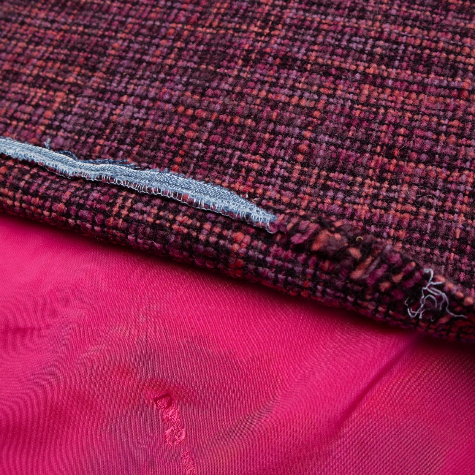 Dolce & Gabbana D&G Tweed Mini Skirt Wool Blend Pink Purple IT 44 US 8 UK 12