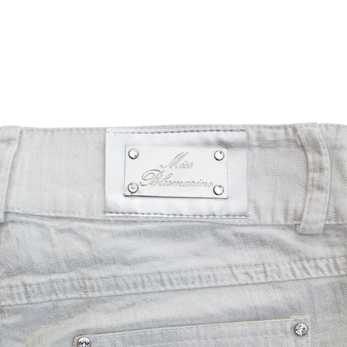 Miss Blumarine Metallic Silver Shorts Girls 14Y Stretch