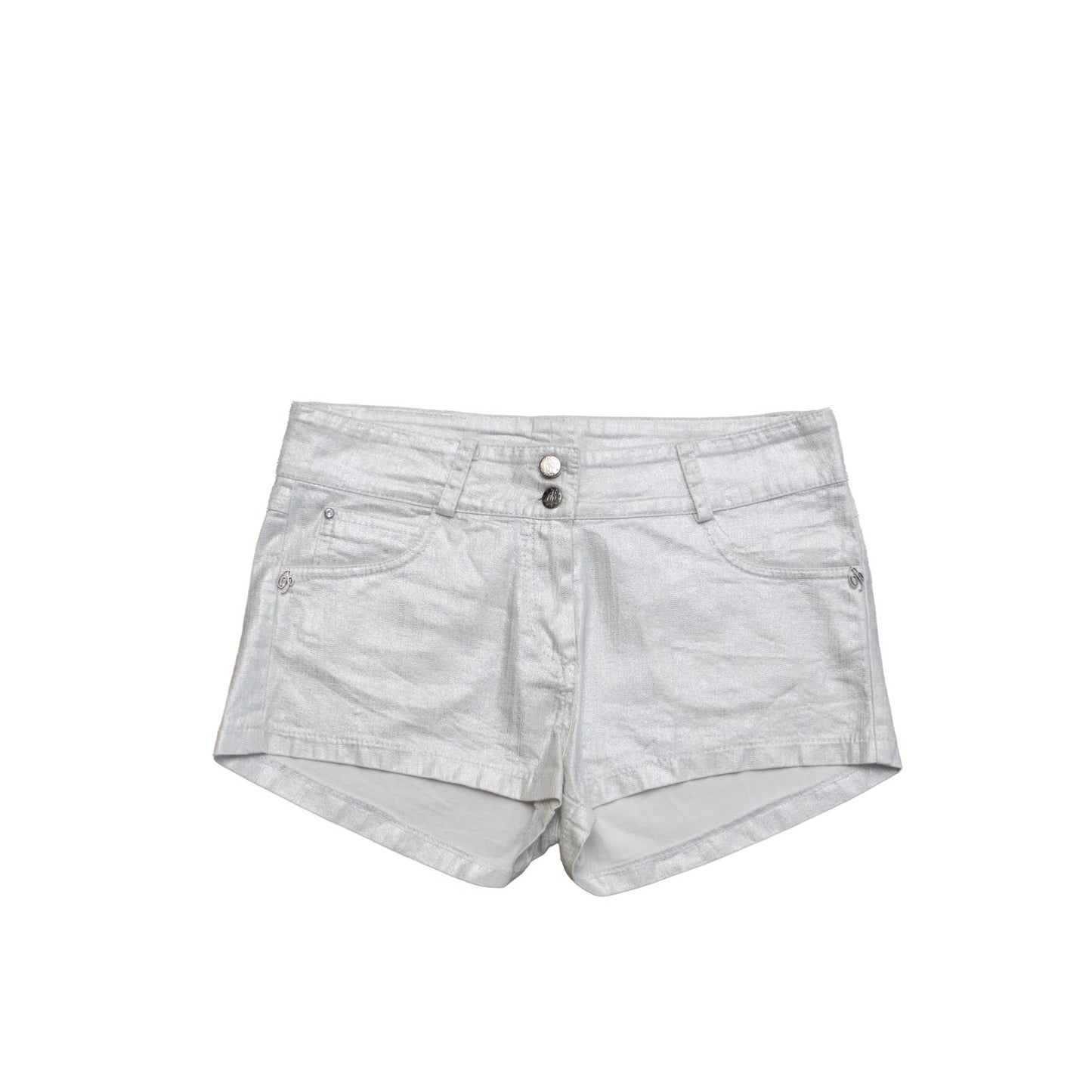 Miss Blumarine Metallic Silver Shorts Girls 14Y Stretch