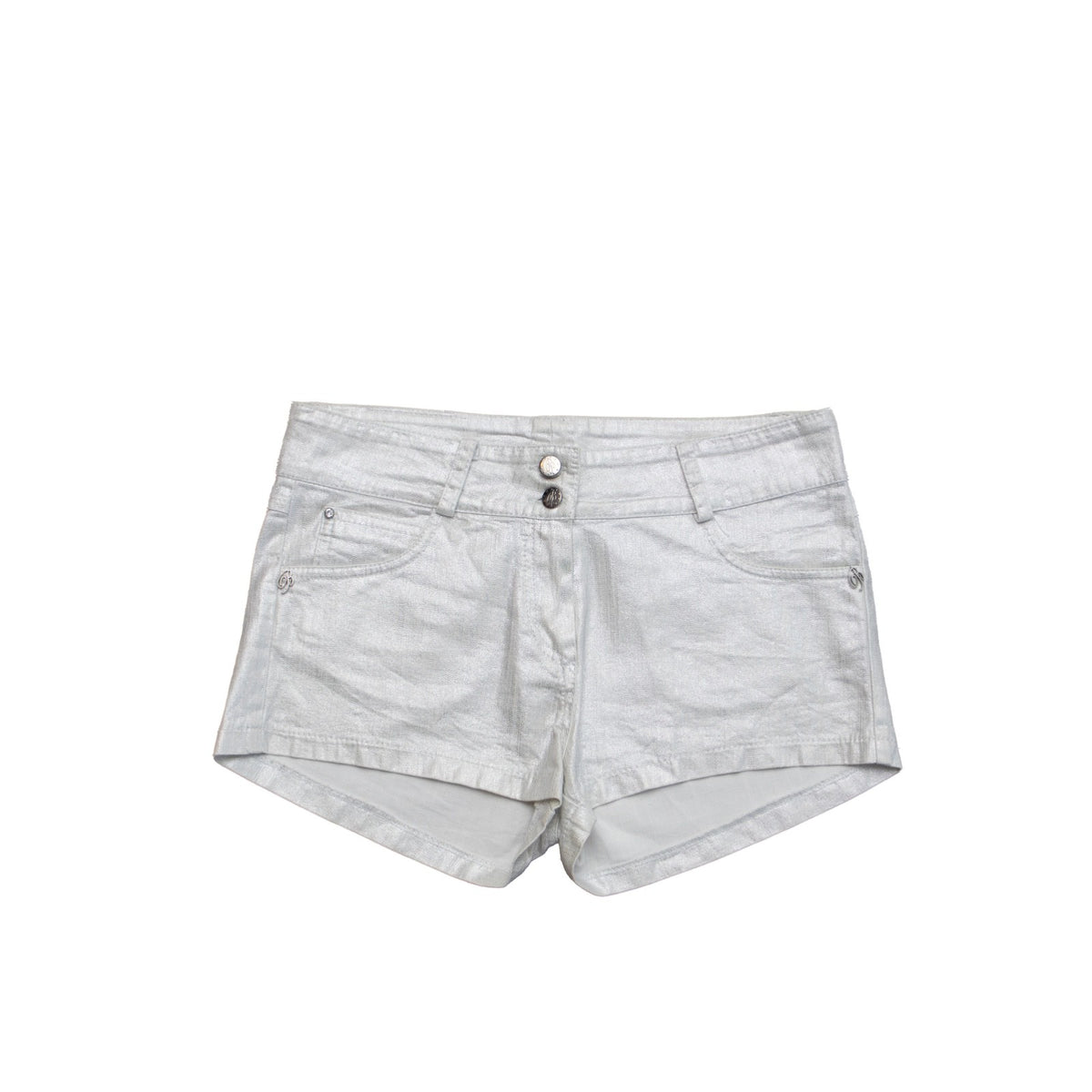 Miss Blumarine Metallic Silver Shorts Girls 14Y Stretch