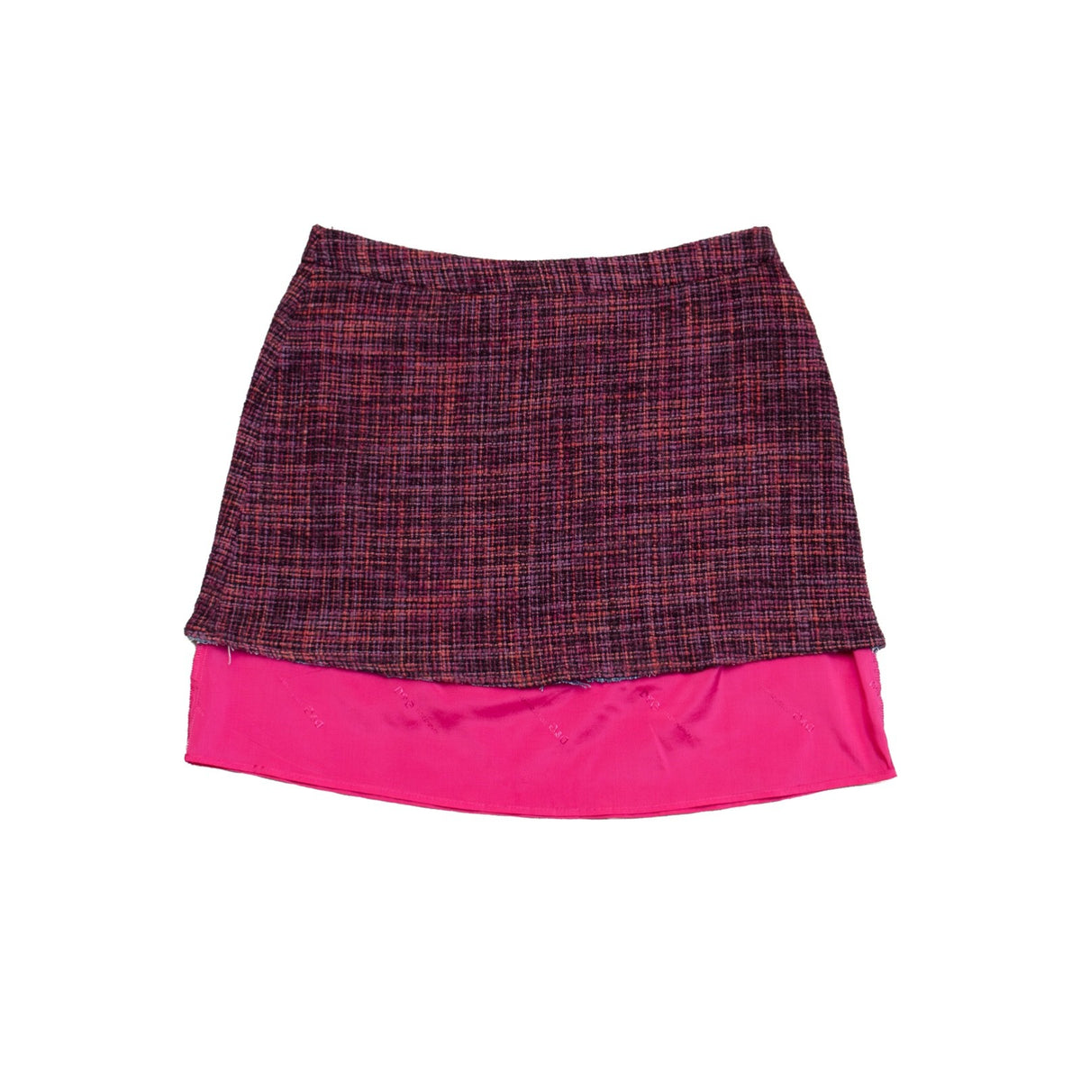 Dolce & Gabbana D&G Tweed Mini Skirt Wool Blend Pink Purple IT 44 US 8 UK 12