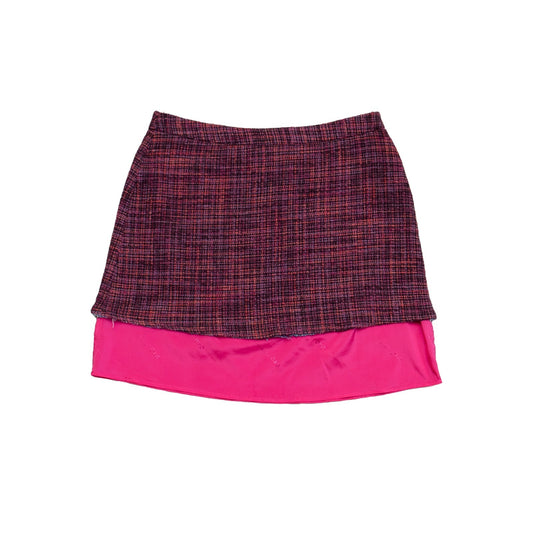Dolce & Gabbana D&G Tweed Mini Skirt Wool Blend Pink Purple IT 44 US 8 UK 12