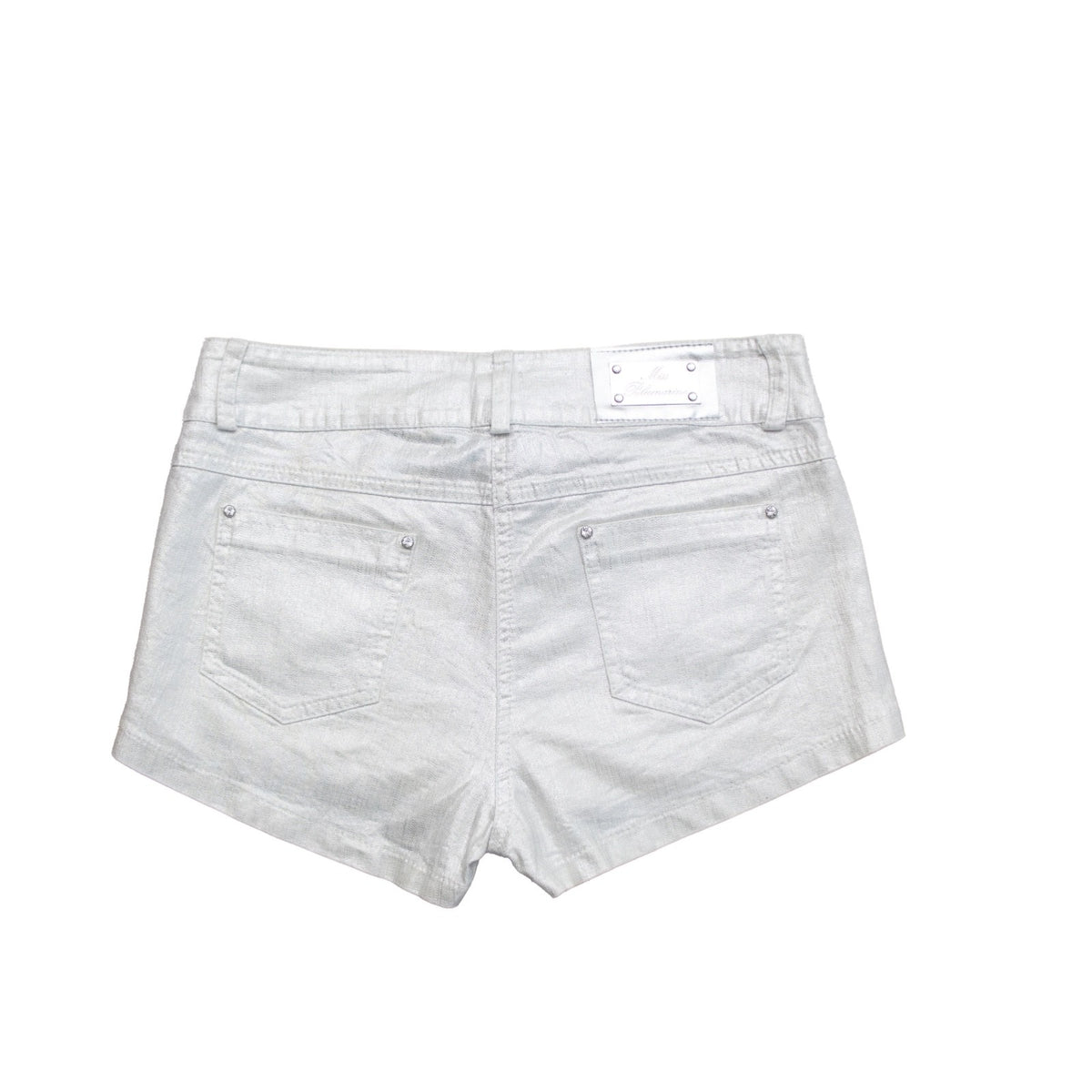 Miss Blumarine Metallic Silver Shorts Girls 14Y Stretch