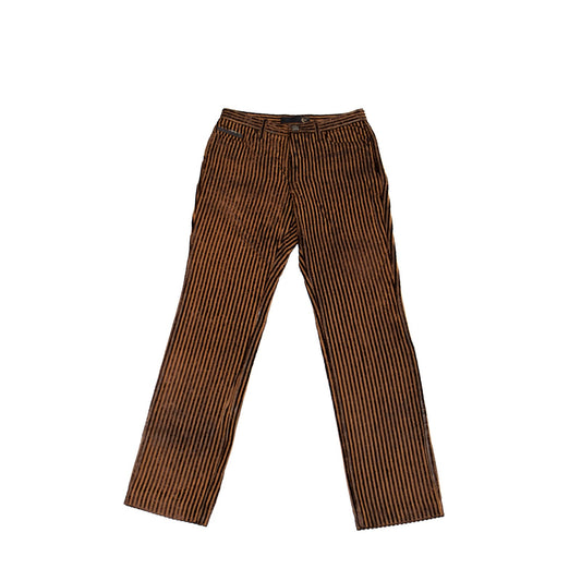 Just Cavalli Brown Velvet Stripe Pants Italy Women’s Size 31 US 14