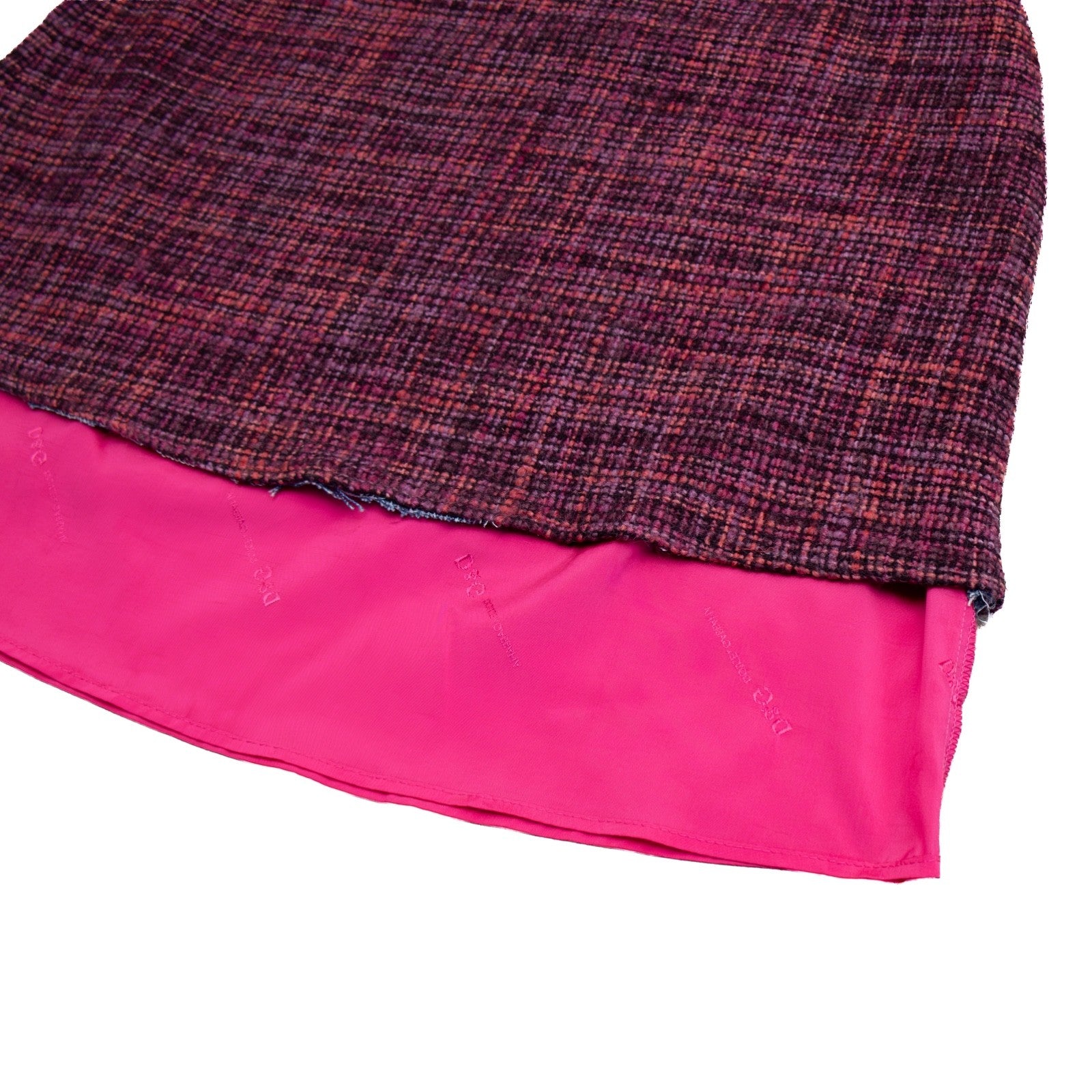 Dolce & Gabbana D&G Tweed Mini Skirt Wool Blend Pink Purple IT 44 US 8 UK 12
