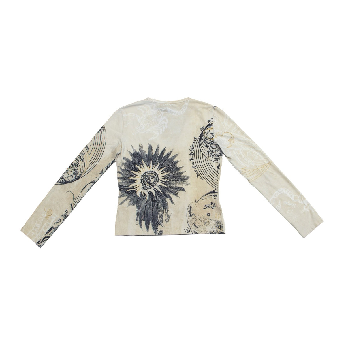 Just Cavalli Women’s Graphic Long Sleeve V-Neck Stretch Top Size IT 44 / US 8
