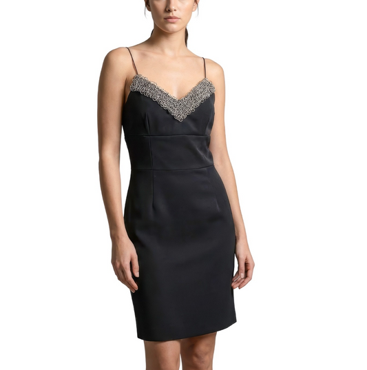 Rare Balenciaga Paris Embellished Slip Dress – Black – Size 38 (EU)