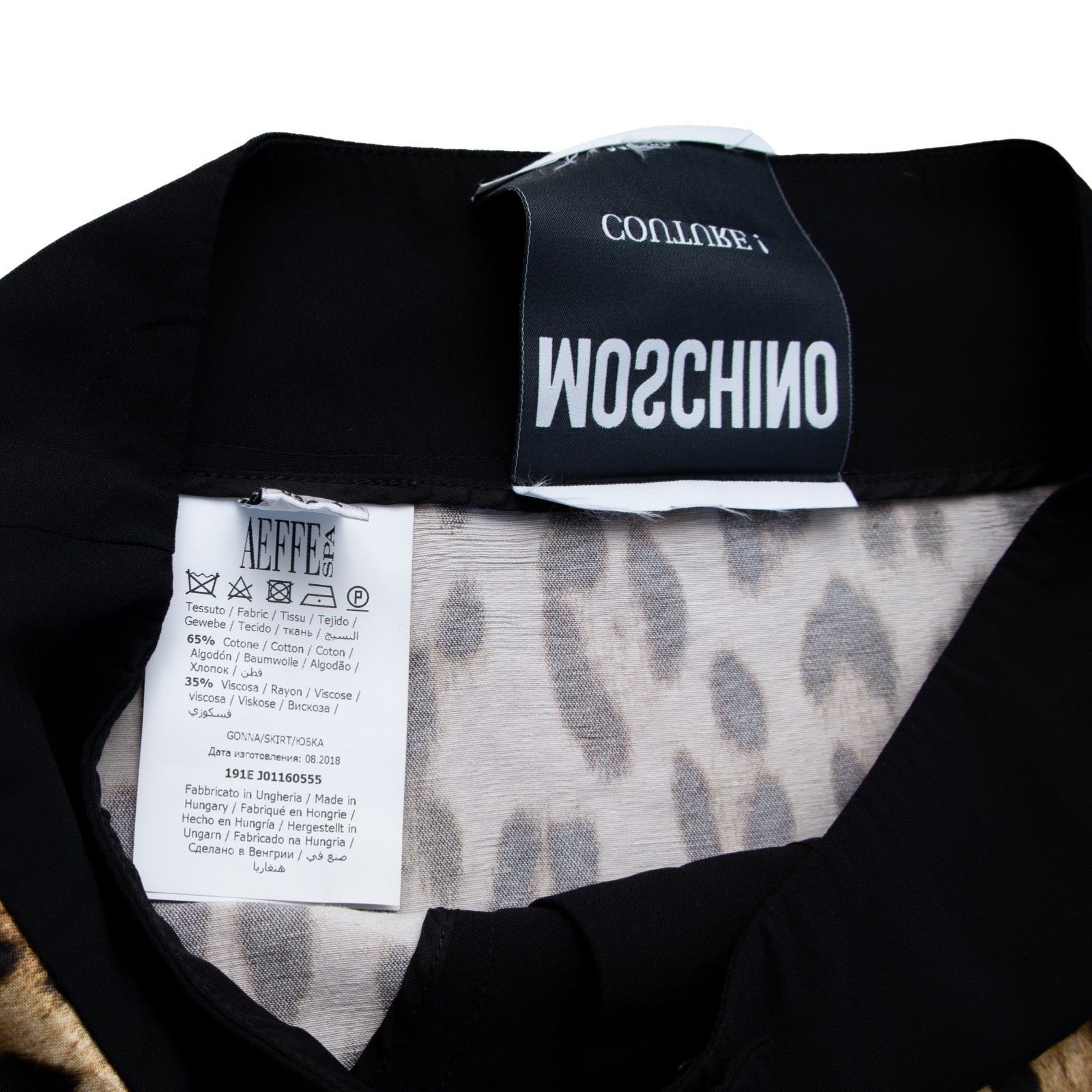 Moschino Couture Leopard Print A-Line Mini Skirt IT 38 US 4 UK 6 Button Front