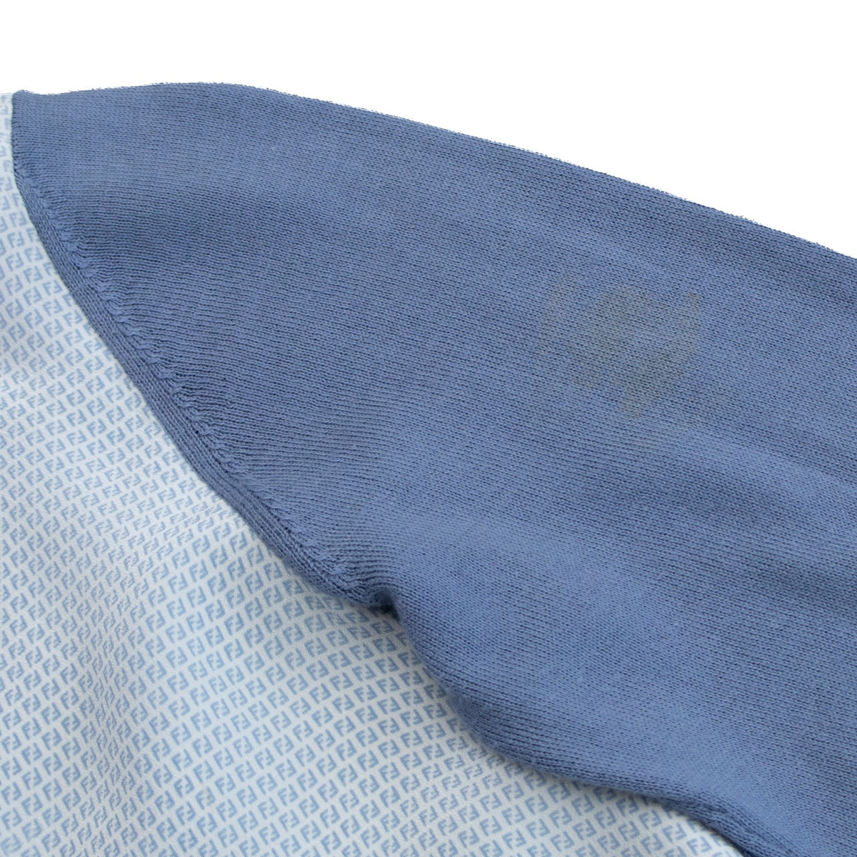 Fendi Blue FF Logo Silk Cotton Cardigan Sweater Petite Women’s XXS XS