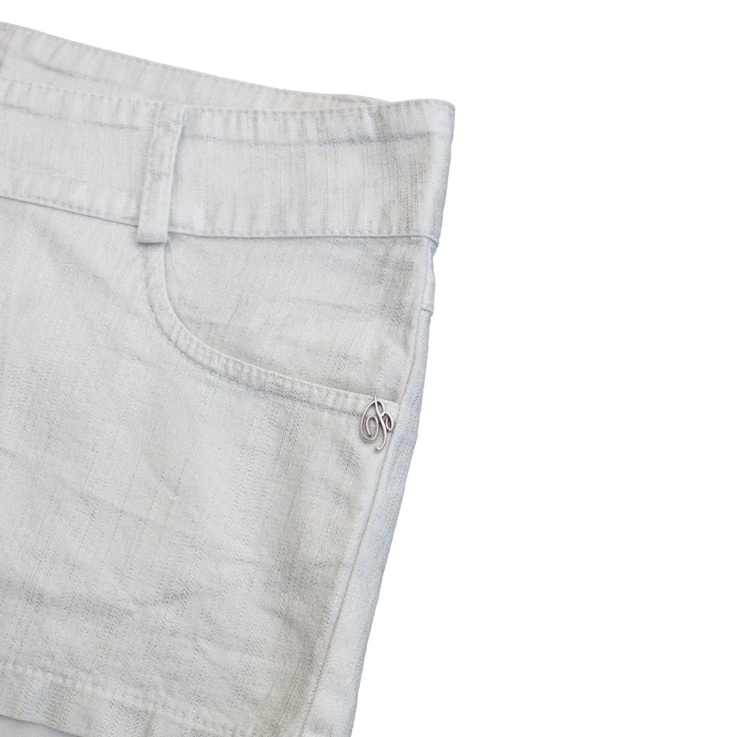 Miss Blumarine Metallic Silver Shorts Girls 14Y Stretch