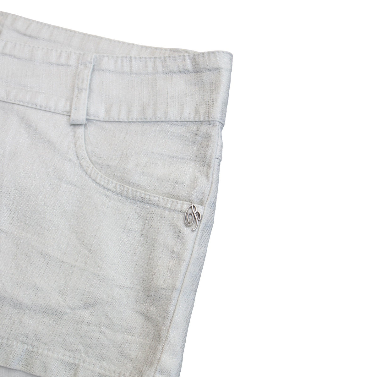 Miss Blumarine Metallic Silver Shorts Girls 14Y Stretch