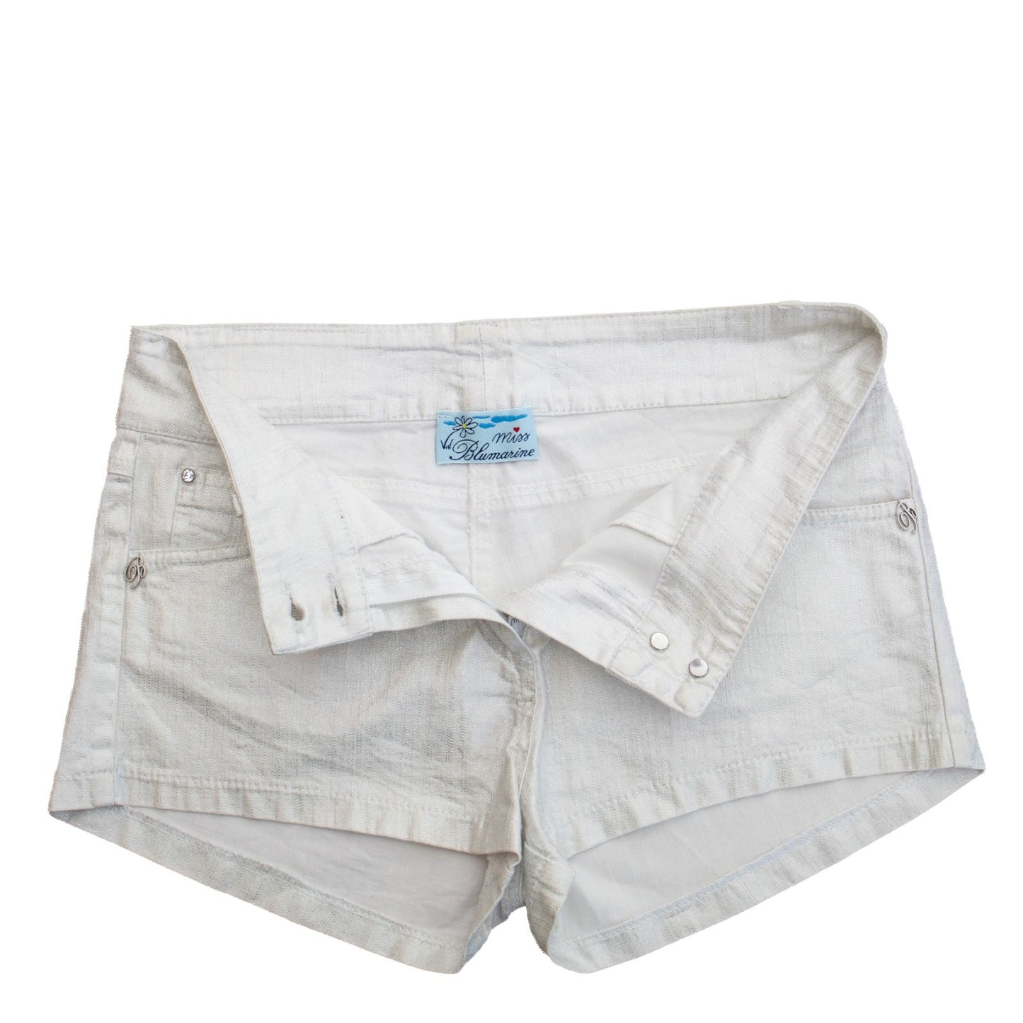 Miss Blumarine Metallic Silver Shorts Girls 14Y Stretch