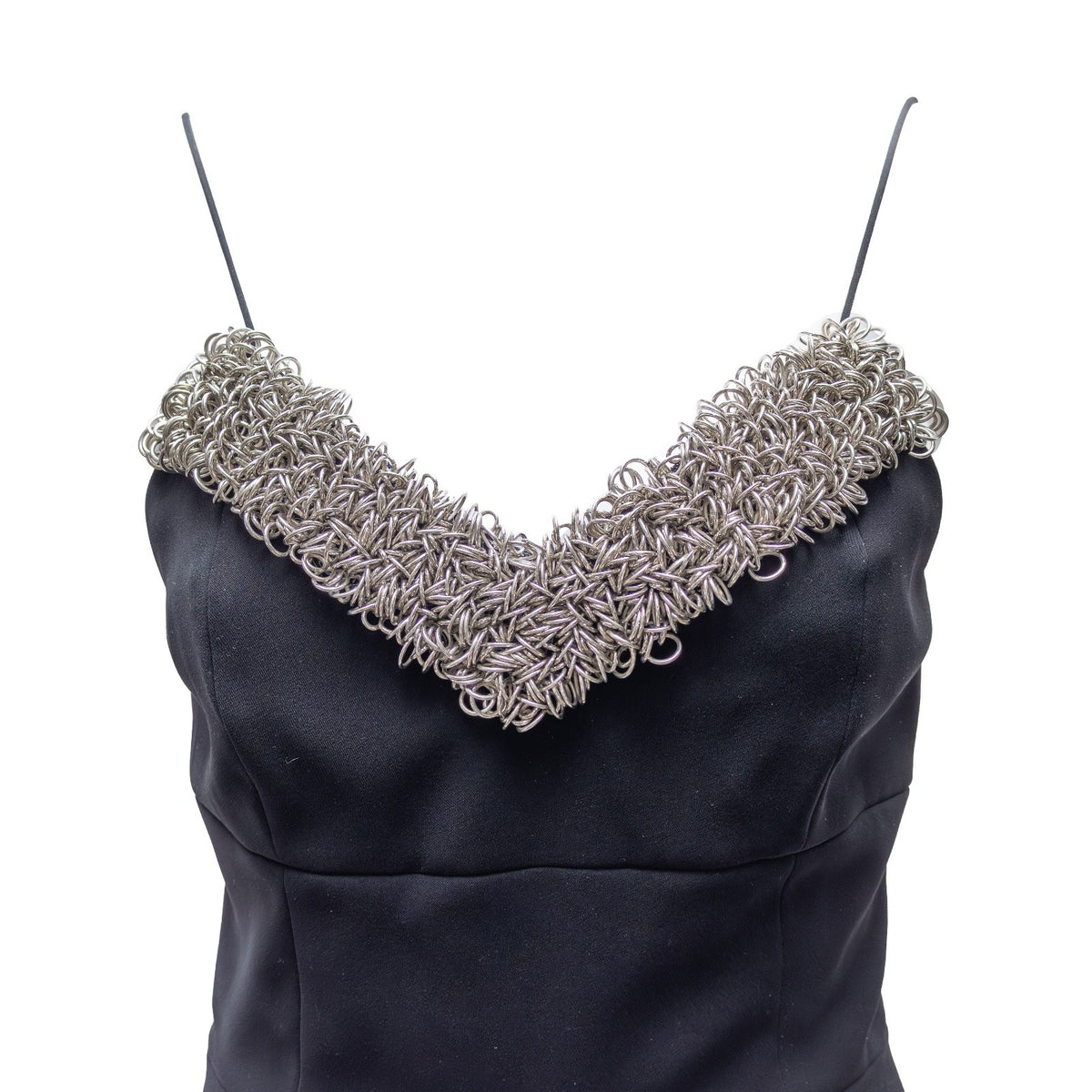 Rare Balenciaga Paris Embellished Slip Dress – Black – Size 38 (EU)